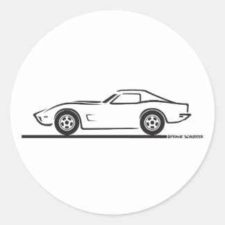 Corvette 1973 ronde sticker