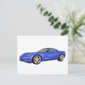 Corvette 2008: Sportauto: Blauwe finse: Briefkaart (Staand voorkant)