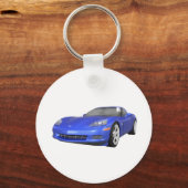 Corvette 2008: Sportauto: Blauwe finse: Sleutelhanger (Voorkant)