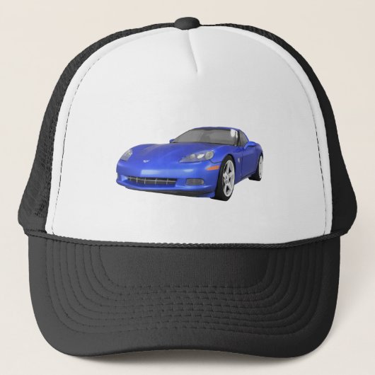 Corvette 2008: Sportauto: Blauwe finse: Trucker Pet (Voorkant)