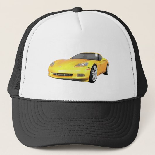 Corvette 2008: Sportauto: Gele afwerking: Trucker Pet (Voorkant)