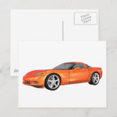 Corvette 2008: Sportauto: Oranje finish: Briefkaart (Voorkant / Achterkant)