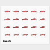Corvette 2008: Sportauto: Roodfinish: Ronde Sticker (Vel)