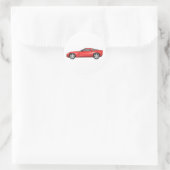 Corvette 2008: Sportauto: Roodfinish: Ronde Sticker (Tas)