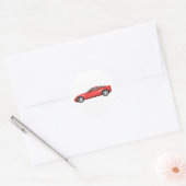 Corvette 2008: Sportauto: Roodfinish: Ronde Sticker (Envelop)