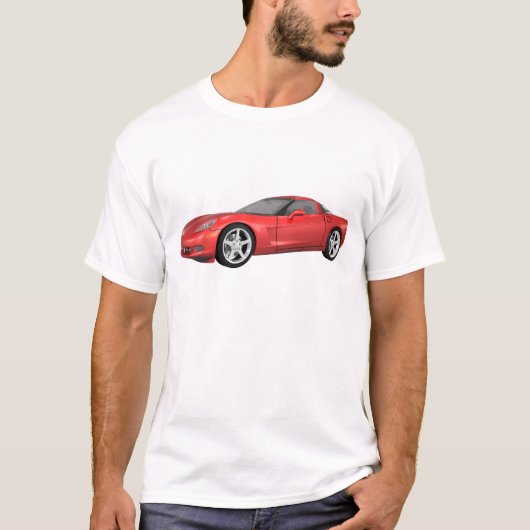 Corvette 2008: Sportauto: Roodfinish: T-shirt (Voorkant)