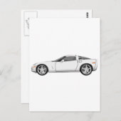 Corvette 2008: Sportauto: Witte afwerking: Briefkaart (Voorkant / Achterkant)