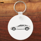 Corvette 2008: Sportauto: witte finse: Sleutelhanger (Voorkant)
