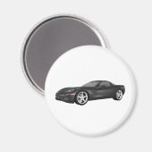 Corvette 2008: Sportauto: zwarte finse Magneet (Voorkant / Achterkant)