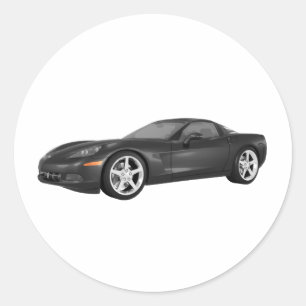 Corvette 2008: Sportauto: zwarte finse Ronde Sticker