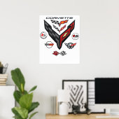 CORVETTE 8 GENERATIES BADGE POSTER (Thuiskantoor)