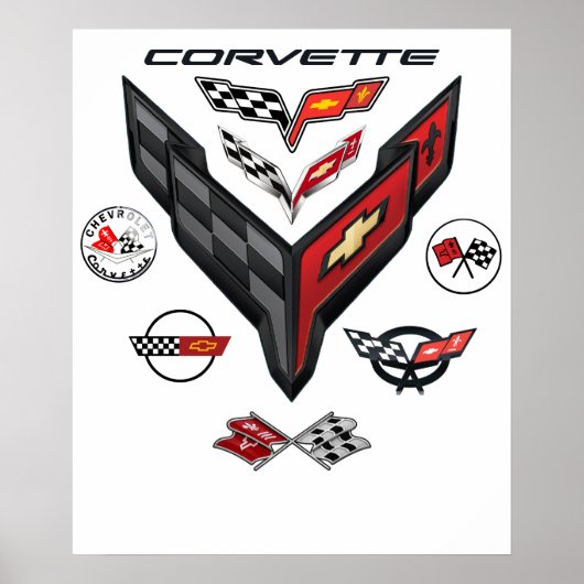 CORVETTE 8 GENERATIES BADGE POSTER (Voorkant)