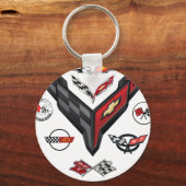 CORVETTE 8 GENERATIES BADGE SLEUTELHANGER (Voorkant)