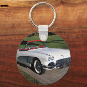 Corvette antiek auto's klassieke auto's sleutelhanger (Voorkant)