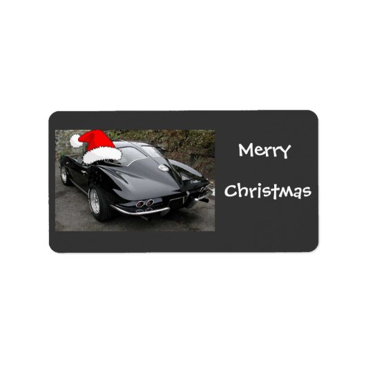 Corvette Black Split Window/Kerstmis Etiket (Voorkant)