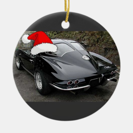 Corvette Black Split Window/Kerstmis Keramisch Ornament (Voorkant)