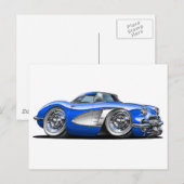 Corvette Blue Car Briefkaart (Voorkant / Achterkant)
