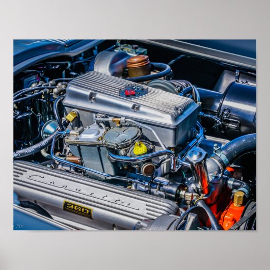 Corvette brandstof Injecteerde motor Poster (Voorkant)