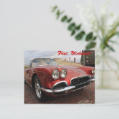  corvette briefkaart (Staand voorkant)