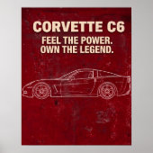 Corvette C6 Vintage Poster (Voorkant)
