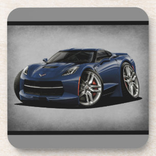 Corvette C7 Night Race Blue Special Edition 6 set Bier Onderzetter