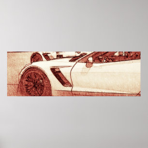 Corvette C7R Z06 Schets Poster
