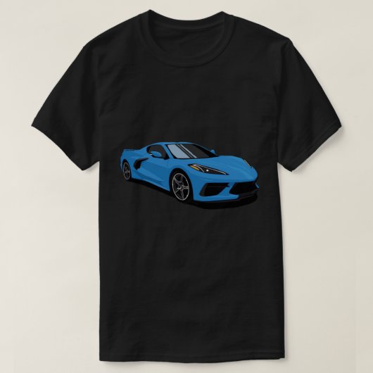 Corvette C8 Rapid Blue T-shirt (Design voorkant)