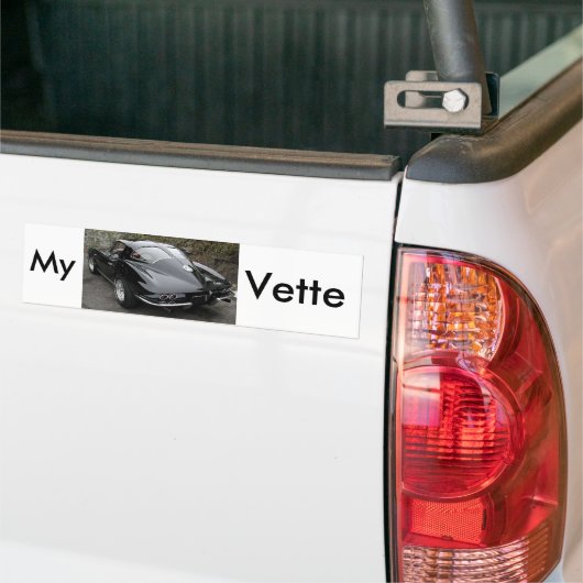 Corvette Classic Black Split Window Bumpersticker (Op Truck)