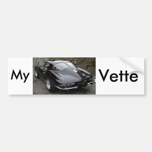Corvette Classic Black Split Window Bumpersticker (Voorkant)