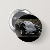 Corvette Classic Black Split Window Ronde Button 5,7 Cm (Voorkant /achterkant)