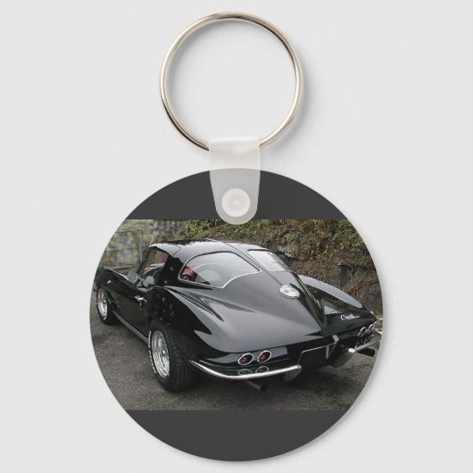 Corvette Classic Black Split Window Sleutelhanger (Voorkant)