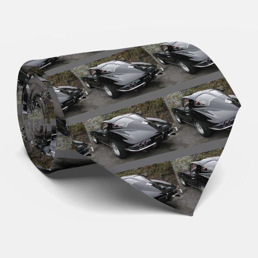 Corvette Classic Black Split Window Stropdas (Opgerold)
