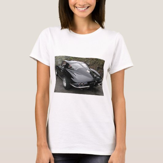 Corvette Classic Zwart Split Window T-shirt (Voorkant)