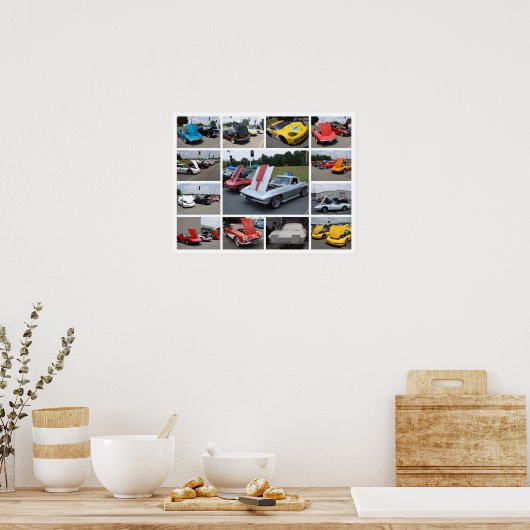 Corvette Collage Print - Poster (Keuken)