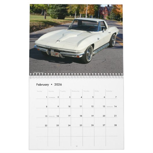 Corvette Collectie Calendar Kalender (Feb 2026)