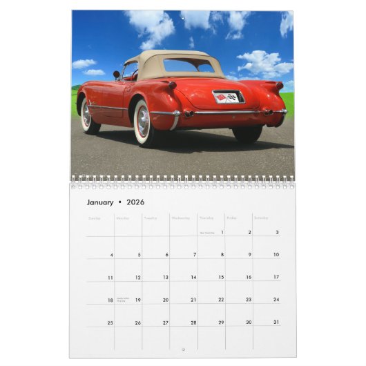 Corvette Collectie Calendar Kalender (Jan 2026)