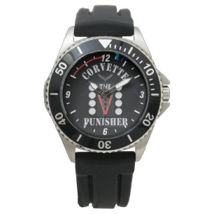 Corvette de V8 Punisher Black/Blue Watch Horloge