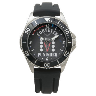Corvette de V8 Punisher Zwart/Blauw Horloge