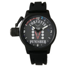 Corvette de V8 Punisher Zwart/Blauw Horloge