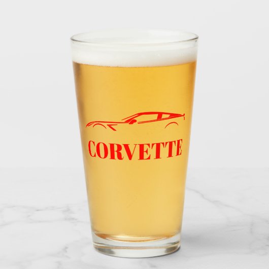 Corvette Drinkglas Glas (Voorkant gevuld)