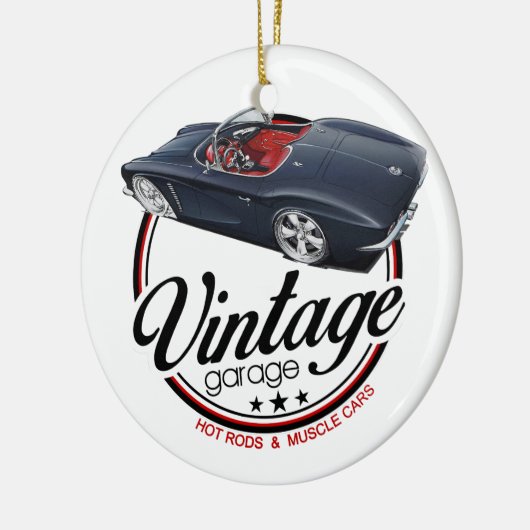 Corvette Garage Keramisch Ornament (Links)