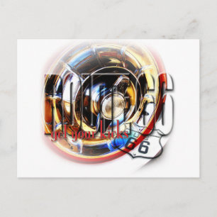 Corvette Hubcap - Route 66 Briefkaart