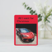 Corvette met Kerstmis Feestdagenkaart (Staand voorkant)