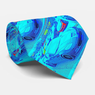 Corvette op een Chevy dealer's lot Stropdas