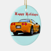 Corvette Prettige feestdagen Keramisch Ornament (Rechts)