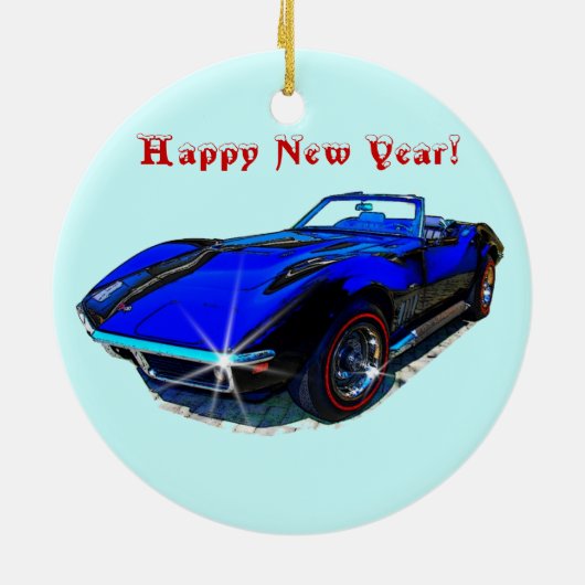 Corvette Prettige feestdagen Keramisch Ornament (Achterkant)