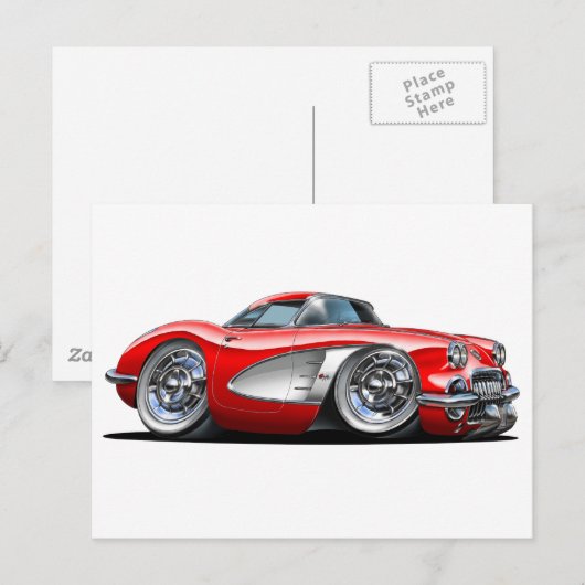 Corvette Red Car Briefkaart (Voorkant / Achterkant)