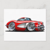Corvette Red Car Briefkaart (Voorkant)