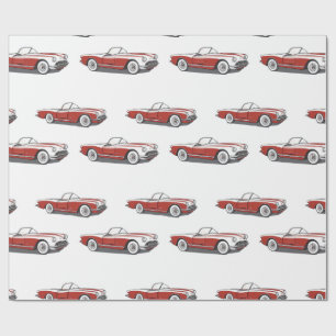 Corvette Red Wrapping Paper Cadeaupapier