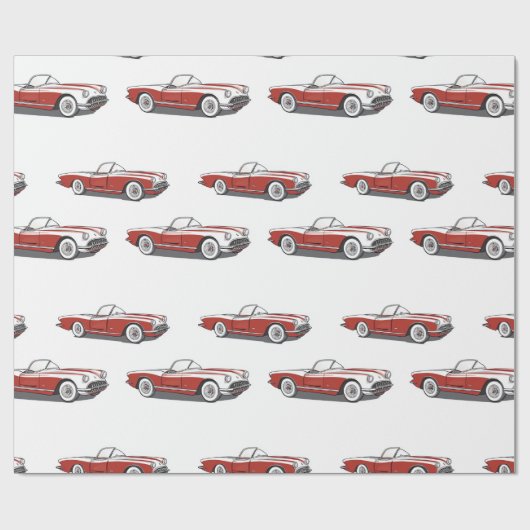 Corvette Red Wrapping Paper Cadeaupapier (Vlak)